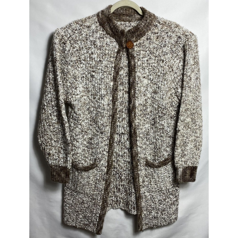Vintage 80’s  (Monto por le Chois) Hand Thick  Knit Open Cardigan  Women's L